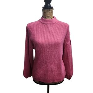 &merci Sweater Womens Size Small Pink Ribbed Knit Cut-Out Sleeves‎ Trendy Chic